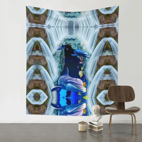 Tenture murale bleue marine grand format pour deco dortoir etudiant