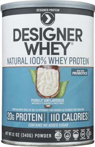 Designer Wellness Designer Whey Natural 100% Whey Protein Powder with Probiotics , Fiber, and Key B-Vitamins for Energy, Gluten-free, Non-GMO, Purely Unflavored 12 oz Designer Wellness Designer Whey Natural 100% Whey Protein Powder with Probiotics , Fiber, and Key B-Vitamins for Energy, Gluten-free, Non-GMO, Purely Unflavored 12 oz