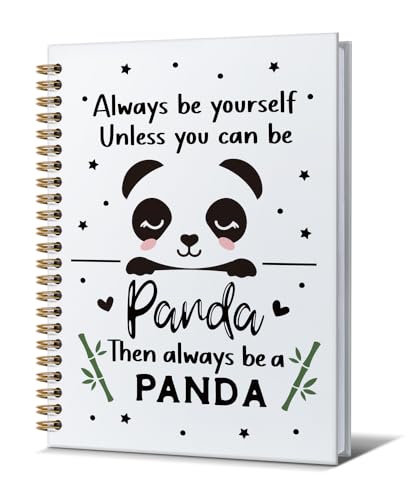 Carnet panda rigide haut de gamme, cahier de notes avec spirales dorées chic