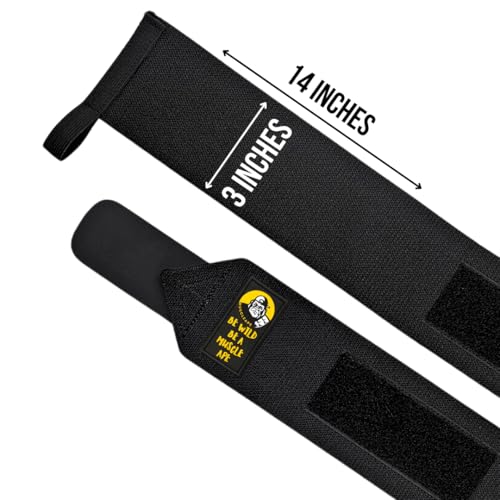 Image of Muscleape Wrist Wraps for Weightlifting - Adjustable Gym Wrist Support with Thumb Loop- Flexible Lifting Straps for Men & Women - Powerlifting, Bench Press, Crossfit & Other Sports.