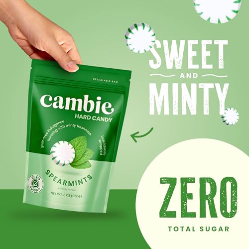 Image of Cambie Sugar Free Hard Candy, 8 ounces of Sugar Free Candy Individually Wrapped, Spearmint