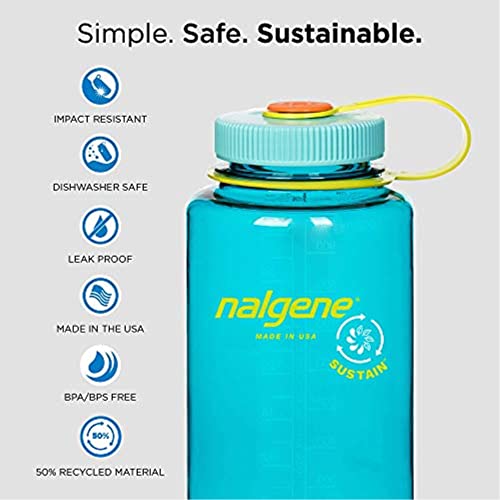 Image of Nalgene 32 oz Wide Mouth Water Bottle | BPA-Free, Durable & Leak Proof, Lightweight Bottle for Hiking & Gym, Work & Travel