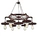 Produktbild DLGGO American Country Kronleuchter Retro Industrial Light LED Rustic Loft Schmiedeeisen-Gang-Anhänger-Licht Personality Kreative Restaurant Deckenleuchte Cafe Bar Hotel Hängelampe Dia 35,4 Zoll E27