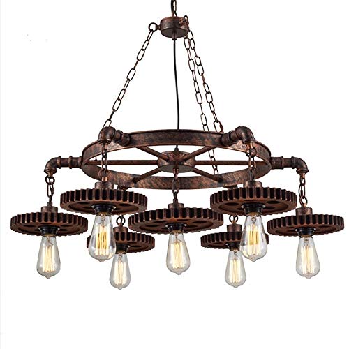 Lustre engrenage rétro de haute qualité en fer blanc avec chaîne robuste