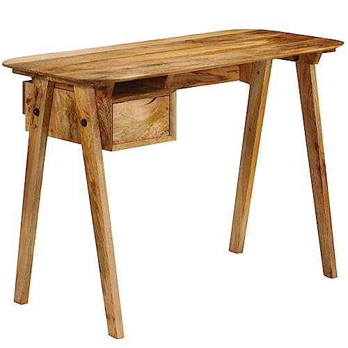 Sufrk Escritorio para ordenador, mesa de oficina, escritorio, escritorio, 110 x 50 x 76 cm, mango de madera maciza