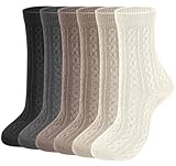 Womens Socks 6 Pairs Merino Wool Boot Warm Socks for Women Thermal Cozy Crew Winter Christmas Gifts
