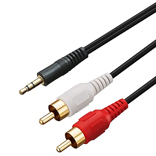 Pluto Accessories 10 Mtr Audio 2RCA Stereo Cables with 3.5mm Aux Jack for Home Theaters, Music Players, Set-up Boxes, DVD Players, Speakers and LCD/LED Tv.10 Meter (32.8 Feet) Black 2