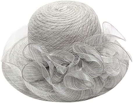 Amober Hats for Women Church Derby Dress Fascinator Bridal Cap British Tea Party Wedding Hat (B-Light Gray, Free Size)