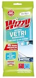 WIZZY - Detergi Vetri per Auto Pulizia Efficace di Superfici in Vetro Esterne ed Interne Non Lascia Aloni Panno Dimensione Ideale 16 Panni Umidificati