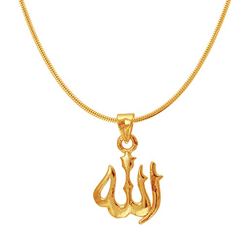 Mahi Exa Collection Allah Gold Plated Religious God Pendant for Men & Women PS6012027G