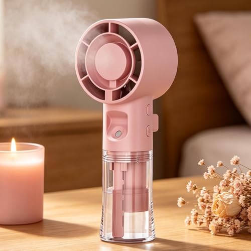 Ventilador portátil con nebulizador para evitar sofocos en viajes 4