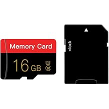 Micro Memory Card 16GB with Adapter, C10/U1/UHS-I/A1 TransFlash Card, TF Card for Camera, Smartphone, Tablet, Drone Red 16GB