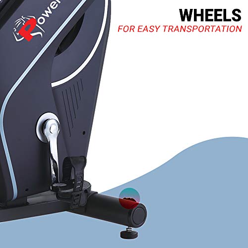 Image of PowerMax Fitness BR-900 Magnetic Commercial Recumbent Bike for Home Fitness, 9Kg Fly wheel, 135kg Max user, 8 Lvl Resistance, Belt Drive, HR Sensor, LCD Display, Anti-Slip pedals, 3pcs Crank