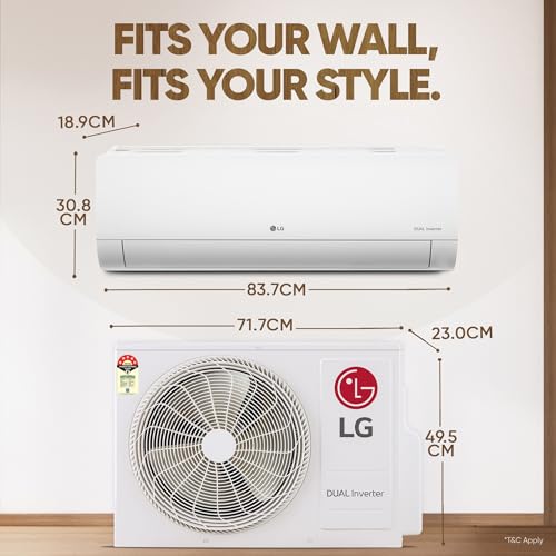 Image of LG 1 Ton 5 Star, Wi-Fi & Energy Manager+, DUAL Inverter Split AC (Copper, AI+ Convertible 6-in-1, Diet+ Cooler Mode, 4 Way Swing, HD Filter with AntiVirus Protection, US-Q14JWZE, White)