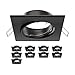 ledscom.de Anneau d'encastrement au plafond RIR, carré, pivotant, noir mat (GU10/MR16/GU5,3/50mm), 10 pcs.