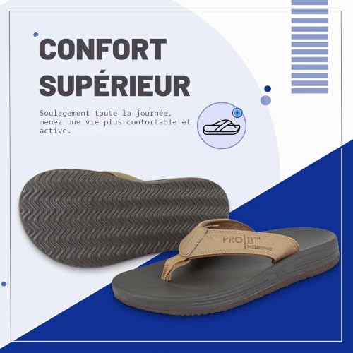 PRO 11 WELLBEING Sandales orthopédiques, soutien de la voûte plantaire, talon pare-chocs, marron, 41 EU – vue 2