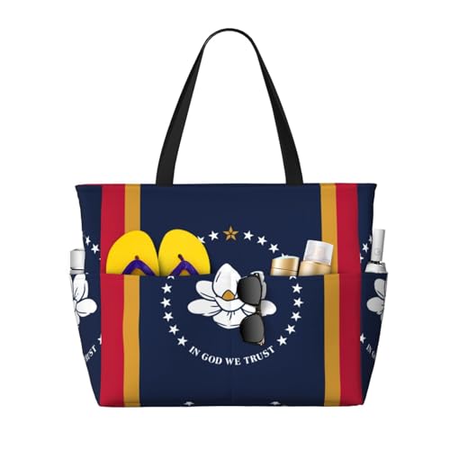 Sac à bandoulière imperméable grand sac fourre-tout de voyage Mississippi State Flag