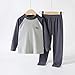Boys Girls Cotton 𝐏ajamas Long Sleeve Tops + Wide Leg Pants Fall Winter Sl𝐞epwear Loung𝐞wear Set (Grey, 5-6 Years)
