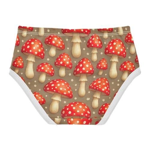 Joisal Cute Red Mushrooms Little Girl Panties Girls Underwear Toddlers Cotton Colorful Briefs Underpants 2t2