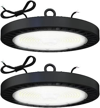 Sunco UFO LED High Bay Light, Lighting for Warehouse, 5000K Daylight, 240W, 34800 LM, 100-277V, Dimmable 0-10V, IP65 Waterproof Weatherproof, Super Bright, UL 2 Pack