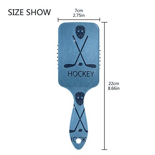 Ice Hockey Sticks And Puck Hair Brush for Wet & Dry Hair Grip Soft Bristles for Anti Static & Frizz Air Cushion Comb for Women Girls - Thumbnail 3
