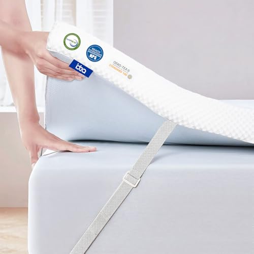 Topper De 140 X 200 Cm, Colchón De Gel H3 H4 De 7,5 Cm De Altura, Espuma Viscoelástica Y Tejido De Fibras De Bambú, Cómodo Cubrecolchón De 140 X 200 Cm Para Cama Con Somier Y Camas Incómodas Sofá Cama Topper De 140 X 200 Cm, Colchón De Gel H3 H4 De 7,5 Cm De Altura, Espuma Viscoelástica Y Tejido De Fibras De Bambú, Cómodo Cubrecolchón De 140 X 200 Cm Para Cama Con Somier Y Camas Incómodas Sofá Cama
