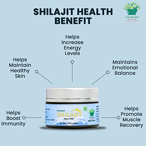 Pavanam Ayurveda Pure Himalayan Shilajit Resin With Fulvic Acid & Trace Minerals, Original Shilajit Resin, 85+ Humic Acid Supplement, Support Metabolism & Immune System - 57 Serving (20G Soft Resin) #TOP2