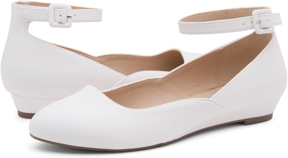 Shoe Land Women’s Flats – Dressy & Comfortable Slip-On Shoes with Low Wedge & Ankle Strap | Round Toe Ballet Flats for Work, Office, Party & Business Casual - Image 8