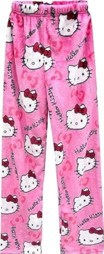 Women'S Cartoon Anime Pajama Pants Flannel Comfy Pajama Cute Cat Casual Long Pants Bottoms, Style 13, Large