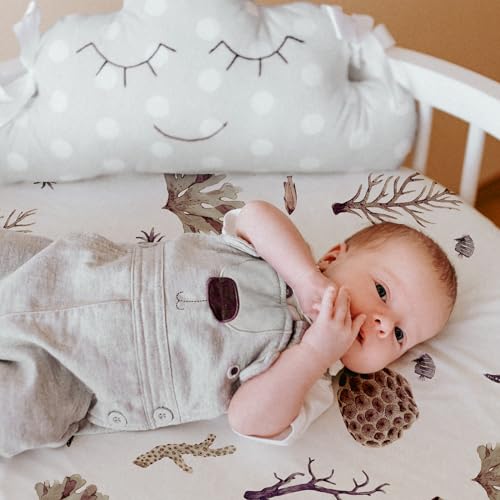 Image of Gllquen Baby Bassinet Sheets 4 Pack, Breathable Cozy Fitted Mattress Sheet | 32 inchx16 inch Soft Baby Sheets for Boys Girls, Compatible with Halo, Snoo, Uppababy, Universal fitted,Baby Gift,