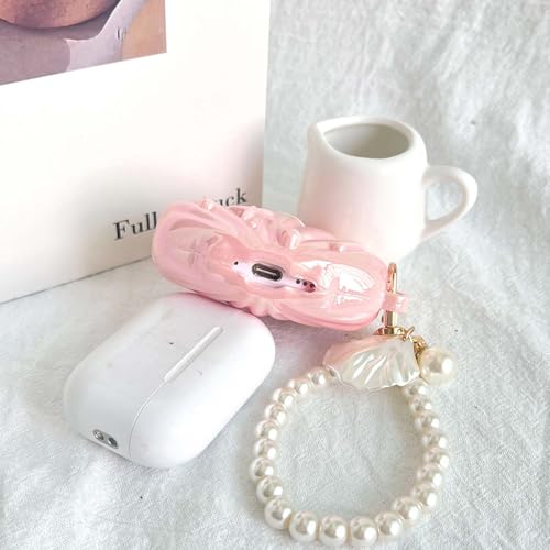 GCVXRUD for Airpods 5 & 4 Case, Beautiful Interesting Creative Glitter 3D Seashell Headphone Protective Shell for AirPods 4/5 Earphone Cover for Girls Women (Pink,B) by GCVXRUD - Used condition - Image 4