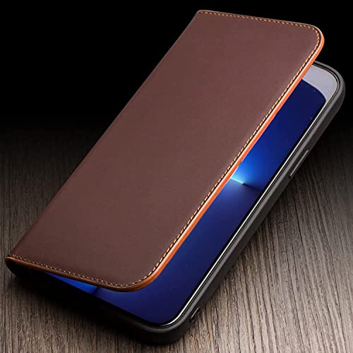Étui portefeuille iPhone 13 Pro Max et Mini en cuir avec support