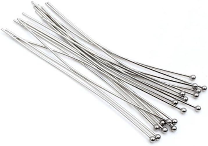 200 Pcs 70mm Stainless Steel Head Pins Silver Ball Head Pins Jewelry Making Pins Metal Craft Earring Pins Straight Sewing Pins
