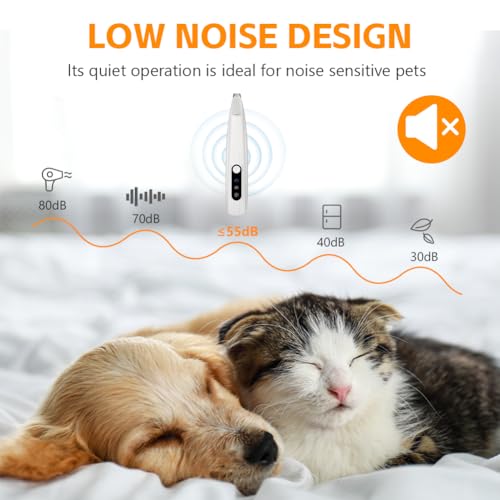 OFFCUP Pfotentrimmer für Hundem, Leise Hundeschermaschine mit LED-Licht, Schermaschine Hund Katze, Hundetrimmer Wiederaufladbar Hundepfoten Trimmer Haustier Rasierer für Pfoten, Augen, Ohren, Gesicht