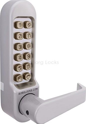 Borg 5001 (5401) Digital Push Button Door Lock with Holdback in Satin Chrome