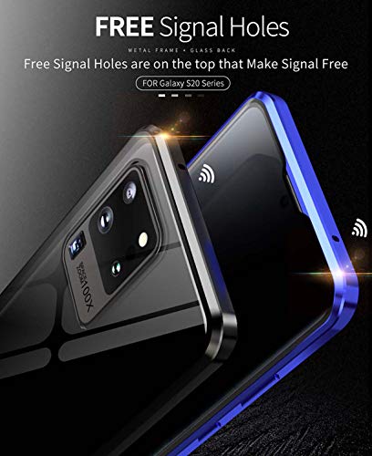 Biubiucase Aluminum Alloy Frame Magnetic Multi-Points Adsorption Anti-Peeping Tempered Glass Phone Case For Samsung Galaxy S20/S20+/S20 Ultra (Galaxy S20 Ultra,Red) #TOP5
