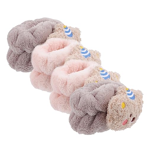 Healeved 4 Uds Correa De Muñeca Para Lavado Banda Para El Pelo De Spa Toallas Diadema Facial De Spa Pulseras De Maquillaje Para Lavar La Cara Muñeca Banda De Lavado De Spa Cómodas