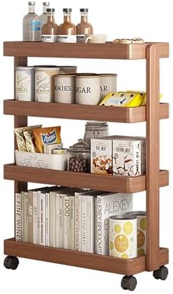 4-Tier Slim Rolling Storage Cart - Mobile Organizer with Universal Wheels for Home, Office & Kitchen - Space-Saving Design, Easy Mobility, Multi-Purpose Use