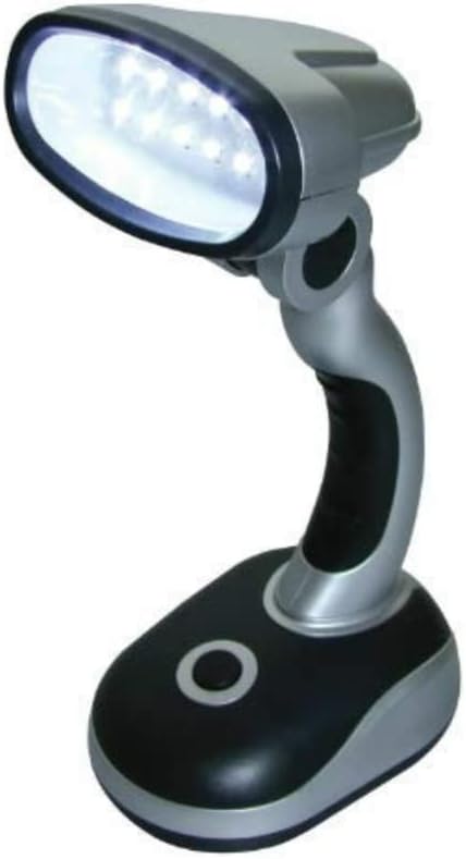HomeZone 12 LED Desk Lamp Household Lighting Desk Light Silver Office Lighting Integrated Bulb Indoor Light Home Work Bedroom Livingroom Study Reading Lamp Computer Bedside Table Camping Lantern