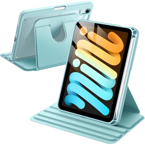 JETech Coque Rotative pour iPad Mini (A17 Pro, Modèle 2024, 7ème Génération) / Mini 6 (Modèle...