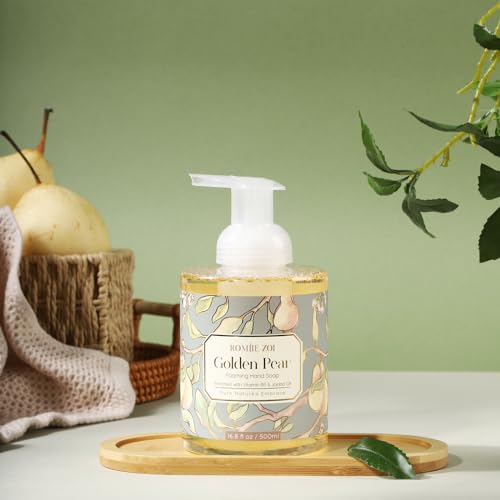 Image of ROMIIE ZOI Foaming Hand Soap, Golden Pear, 500ml / 16.8fl.oz | With Gift Box, Gentle cleansing, nourishes skin without drying