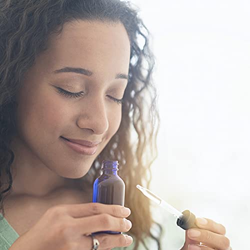 Comrzor 24 Pack 2Oz Cobalt Blue Glass Bottles With Glass Eye Droppers For Essential Oils, Perfumes & Lab Chemicals (Brush, Funnels, 2 Extra Droppers, 36 Pieces Labels & 30Ml Measuring Cup Included) #TOP3