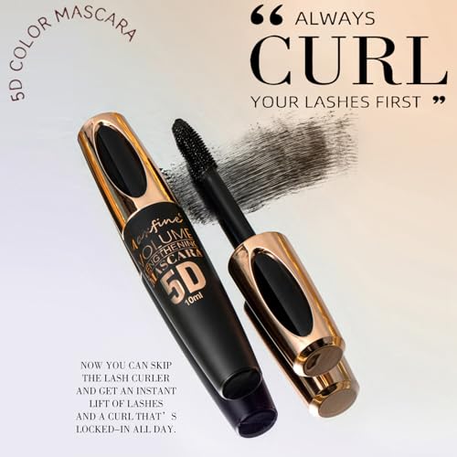 5D Silk Fiber Sky High Eyelash Mascara, Waterproof Long Lasting Thick Mascara black, Gives Lashes Volume, No flakes, No Smudge, No Clumping, Long Lasting All Day, Hypoallergenic Formula (Black) - Image 7