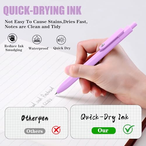 Piochoo Gel Pens, 8pcs Black Ink Pens 0.5mm Smooth Writing Pens,Cute Color Pens for Journaling Desk Accessories Office School Supplies Gifts for Women Nurses