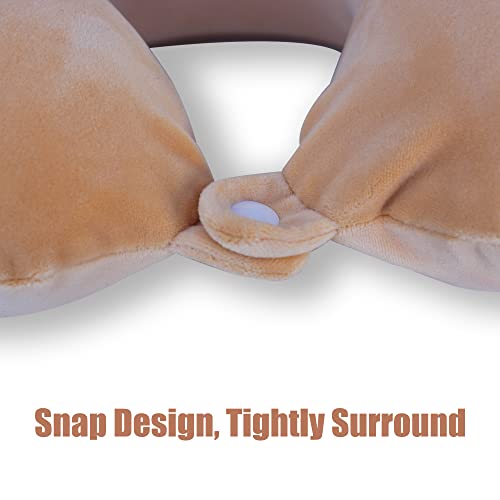 Sexysamba Cartoon Headrest & Neck Pillow For Kids Boys & Girls, Teens, Travel Accessories For Airplane, Car, Recline, Memory Foam Cute Travel Pillow With Sleep Eye Mask - Yellow Corgi #TOP2