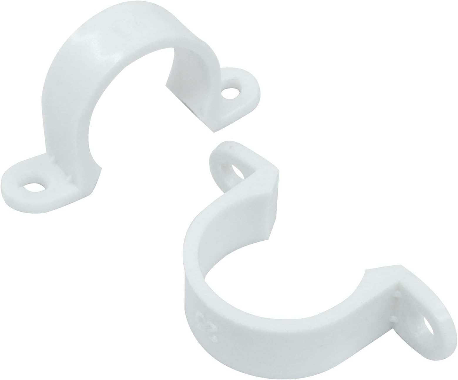 100Pcs 3/4 Inch PVC Pipe Clamps, 2 Hole Pipe Strap Plastic Conduit Clamp Conduit Clips for PVC Pipes Conduit Cables Hose, White
