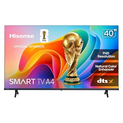 Hisense 40-Inch Class A4 Series FHD 1080p Smart VIDAA TV (40A4NV, 2026 Model) - DTS Virtual: X, Noise Reduction, AI Sports Mode, Apple Airplay & Apple Home, Alexa Built in