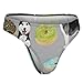 WUXEKZO Womens Cheeky Briefs Panty, Ultra Soft, Polyester Fashion Board Triangle Briefs Bikini Fast Dry Grey Blue Donut Dog Art Bikinis