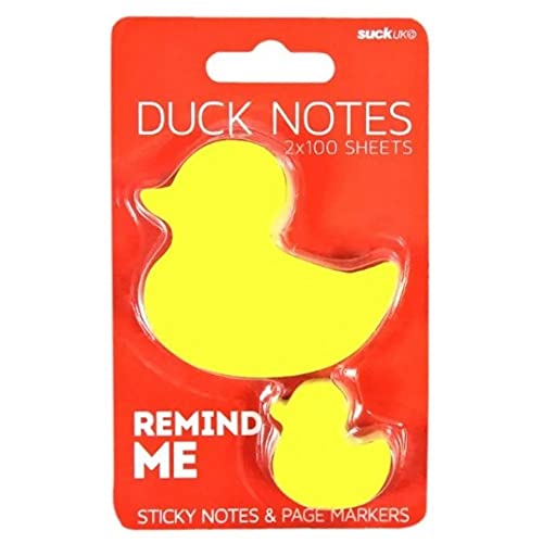 SUCK UK Animal Sticky Notes and Page Markers - Yellow Duck