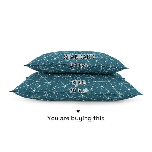Image of Wakefit 100% Cotton Pillow Cover Set of 2 | 200 TC Soft & Breathable Pillow Cases | King Size 19 x 36 Inch | Skin Friendly, Durable & Gentle Machine Washable | Michele